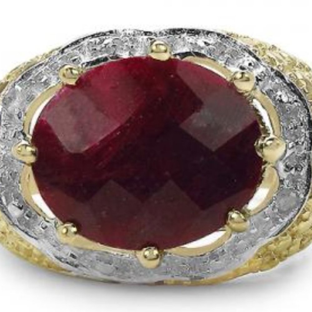 Vintage Diamonds Red Ruby Wms Ring - image 2